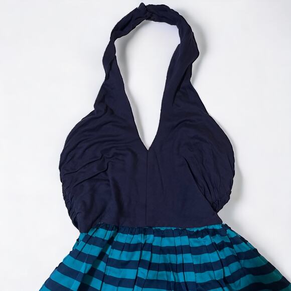 Anthropologie Corey Lynn Calter Striped Halter Silk Blend Dress - Picture 3 of 5